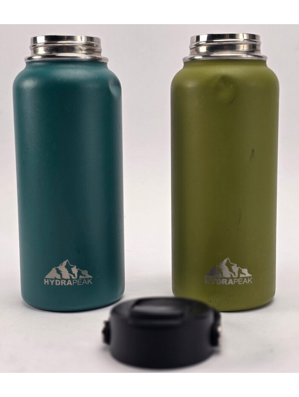 Lot 2 Hydrapeak 32oz Stainless Steel Insulated Water Bottles 1 Lid Read